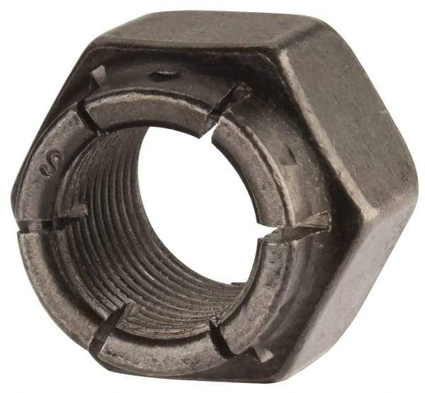 Flex-Loc - 5/8-18 UNJF Grade 2 Hex Lock Nut with Expanding Flex Top - 15/16" Width Across Flats, Uncoated, Meets Military Specifications - All Tool & Supply