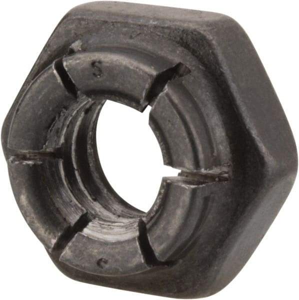 Flex-Loc - 1/4-20 UNC Grade 2 Hex Lock Nut with Expanding Flex Top - 7/32" High, Uncoated, Meets Military Specifications - All Tool & Supply