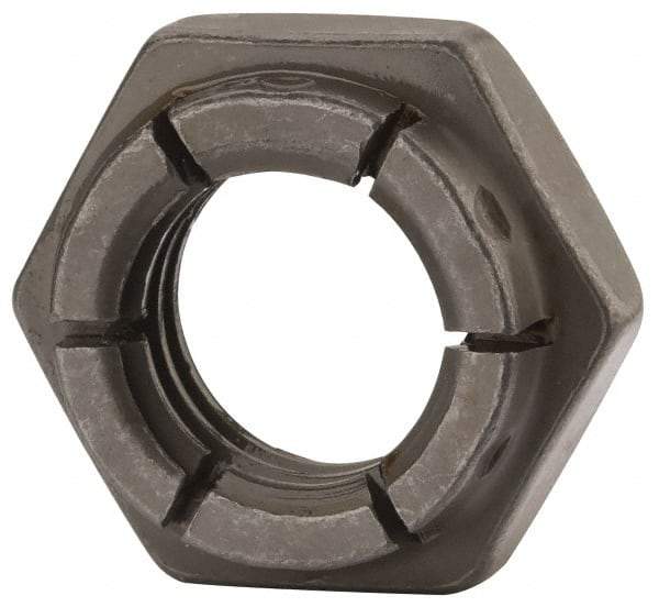 Flex-Loc - 5/8-11 UNC Grade 2 Hex Lock Nut with Expanding Flex Top - 15/16" Width Across Flats, Uncoated, Meets Military Specifications - All Tool & Supply