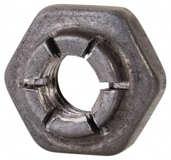 Flex-Loc - #10-32 UNJF Grade 2 Hex Lock Nut with Expanding Flex Top - 3/16" High, Uncoated, Meets Military Specifications - All Tool & Supply