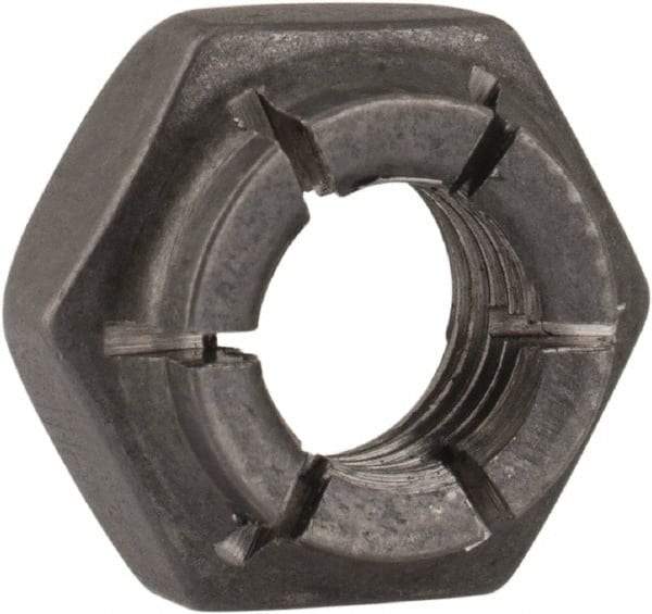 Flex-Loc - 1/4-28 UNJF Grade 2 Hex Lock Nut with Expanding Flex Top - 7/32" High, Uncoated, Meets Military Specifications - All Tool & Supply