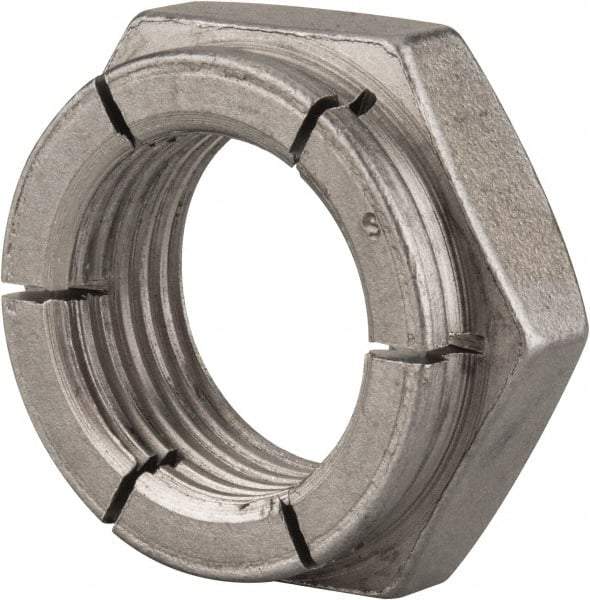 Flex-Loc - 1-12 UNJF Grade 2 Hex Lock Nut with Expanding Flex Top - 1-7/16" Width Across Flats, Uncoated, Meets Military Specifications - All Tool & Supply