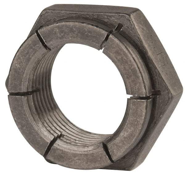 Flex-Loc - 1-14 UNJS Grade 2 Hex Lock Nut with Expanding Flex Top - 1-7/16" Width Across Flats, Uncoated, Meets Military Specifications - All Tool & Supply