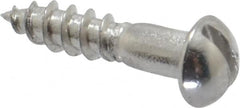 Value Collection - #4, 1/2" Length Under Head, Slotted Drive, Round Head Wood Screw - All Tool & Supply