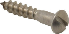 Value Collection - #10, 1" Length Under Head, Slotted Drive, Round Head Wood Screw - Stainless Steel, Grade 18-8 - All Tool & Supply