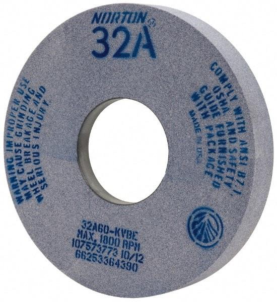 Norton - 14" Diam x 5" Hole x 2" Thick, K Hardness, 60 Grit Surface Grinding Wheel - Aluminum Oxide, Type 5, Medium Grade, 1,800 Max RPM, Vitrified Bond, One-Side Recess - All Tool & Supply