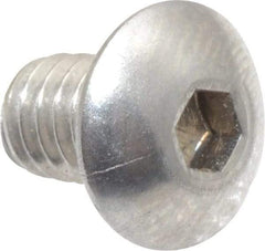 Value Collection - #8-32 UNC Hex Socket Drive, Button Screw - Grade 18-8 Stainless Steel, Uncoated, Fully Threaded, 1/4" Length Under Head - All Tool & Supply