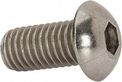 Value Collection - 1/2-13 UNC Hex Socket Drive, Button Screw - Grade 18-8 Stainless Steel, 1" Length Under Head - All Tool & Supply