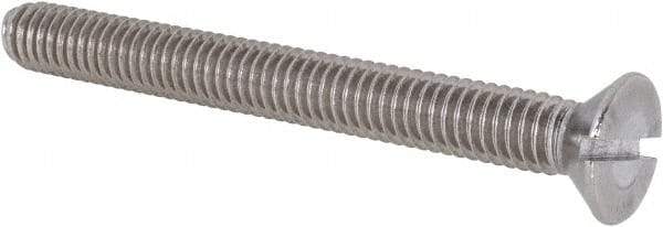 Value Collection - 5/16-18 UNC, 3" OAL Slotted Drive Machine Screw - Flat Head, Grade 18-8 Stainless Steel, Uncoated, Without Washer - All Tool & Supply