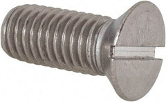 Value Collection - 1/2-13 UNC, 1-1/4" OAL Slotted Drive Machine Screw - Flat Head, Grade 18-8 Stainless Steel, Uncoated, Without Washer - All Tool & Supply