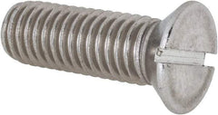 Value Collection - 1/2-13 UNC, 1-1/2" OAL Slotted Drive Machine Screw - Flat Head, Grade 18-8 Stainless Steel, Uncoated, Without Washer - All Tool & Supply