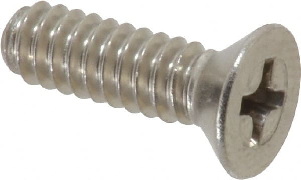 Value Collection - #10-24 UNC, 5/8" OAL Phillips Drive Machine Screw - Flat Head, Grade 18-8 Stainless Steel, Uncoated, Without Washer - All Tool & Supply