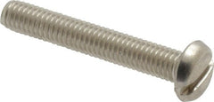 Value Collection - #10-32 UNF, 1-1/4" Length Under Head Slotted Drive Machine Screw - Pan Head, Grade 18-8 Stainless Steel, Uncoated, Without Washer - All Tool & Supply