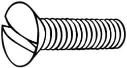 Value Collection - M10x1.50 Metric Coarse, 80mm OAL Slotted Drive Machine Screw - Oval Head, Grade 18-8 & A2 Stainless Steel, Uncoated, Without Washer - All Tool & Supply