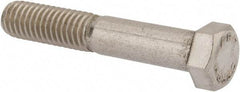 Value Collection - 7/16-14 UNC, 2-1/2" Length Under Head Hex Head Cap Screw - Grade 18-8 Stainless Steel, 5/8" Hex - All Tool & Supply