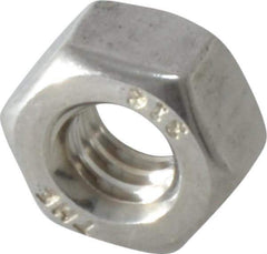 Value Collection - 1/4-20 UNC Stainless Steel Right Hand Hex Nut - 7/16" Across Flats, 7/32" High, Uncoated - All Tool & Supply