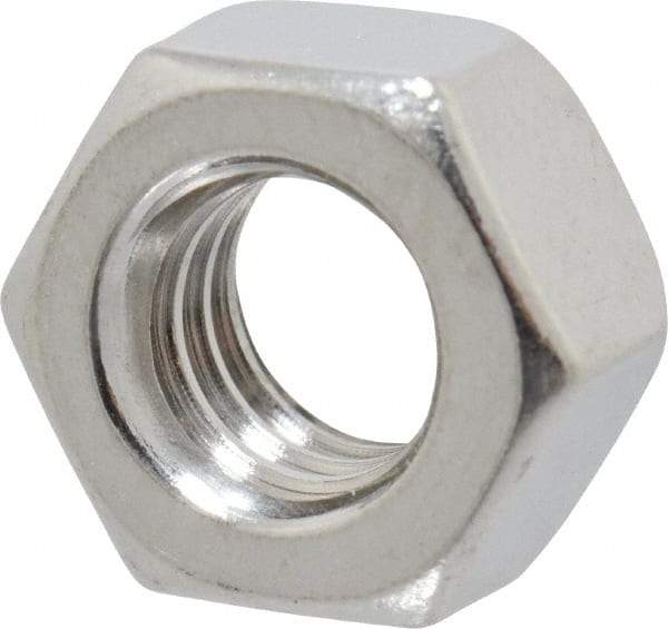 Value Collection - 5/16-18 UNC Stainless Steel Right Hand Hex Nut - 1/2" Across Flats, 17/64" High, Uncoated - All Tool & Supply