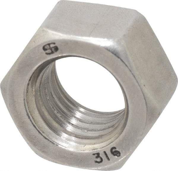 Value Collection - 5/8-11 UNC Stainless Steel Right Hand Hex Nut - 15/16" Across Flats, 35/64" High, Uncoated - All Tool & Supply