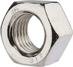 Value Collection - 7/8-9 UNC Stainless Steel Right Hand Hex Nut - 1-5/16" Across Flats, 3/4" High, Uncoated - All Tool & Supply