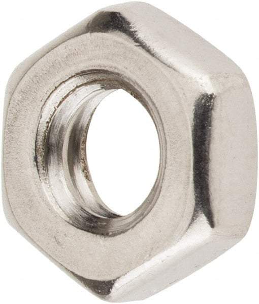 Value Collection - 1/4-20 UNC Stainless Steel Right Hand Hex Jam Nut - 7/16" Across Flats, 5/32" High, Uncoated - All Tool & Supply