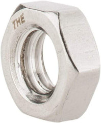 Value Collection - 5/16-18 UNC Stainless Steel Right Hand Hex Jam Nut - 1/2" Across Flats, 3/16" High, Uncoated - All Tool & Supply