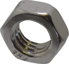 Value Collection - 1/2-13 UNC Stainless Steel Right Hand Hex Jam Nut - 3/4" Across Flats, 5/16" High, Uncoated - All Tool & Supply