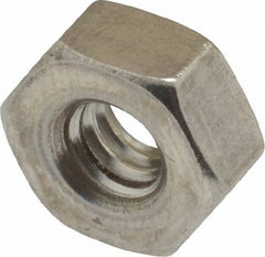 Value Collection - 1/4-20 UNC Stainless Steel Right Hand Heavy Hex Nut - 1/2" Across Flats, 15/64" High, Uncoated - All Tool & Supply