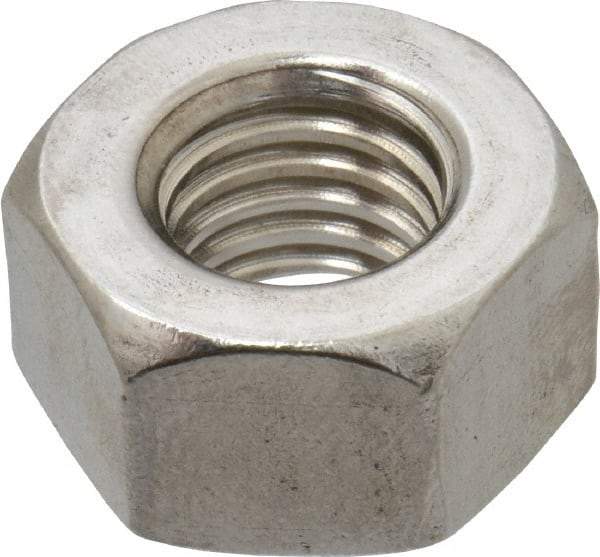 Value Collection - 1/2-13 UNC Stainless Steel Right Hand Heavy Hex Nut - 7/8" Across Flats, 31/64" High, Uncoated - All Tool & Supply