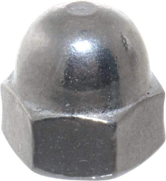 Value Collection - #10-24 UNC, 3/8" Width Across Flats, Uncoated, Stainless Steel Acorn Nut - 9/32" Overall Height, Grade 18-8 - All Tool & Supply