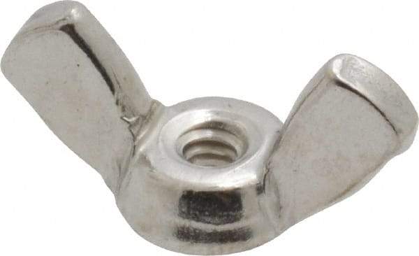 Value Collection - #6-32 UNC, Stainless Steel Standard Wing Nut - Grade 18-8, 0.72" Wing Span, 0.41" Wing Span - All Tool & Supply