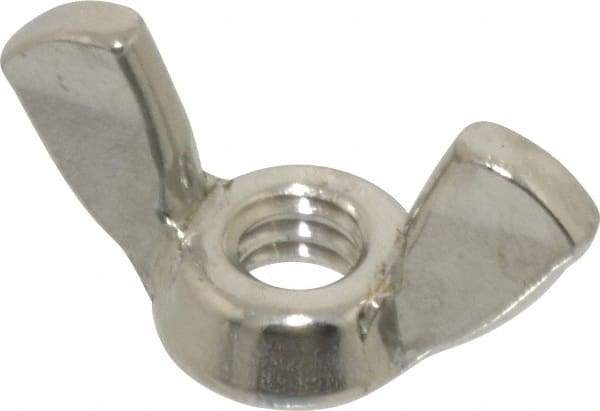 Value Collection - 1/4-20 UNC, Stainless Steel Standard Wing Nut - Grade 18-8, 1.1" Wing Span, 0.57" Wing Span - All Tool & Supply