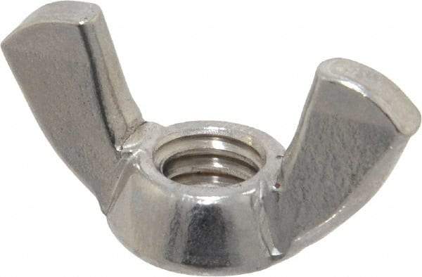 Value Collection - 5/16-18 UNC, Stainless Steel Standard Wing Nut - Grade 18-8, 1-1/4" Wing Span, 0.66" Wing Span - All Tool & Supply