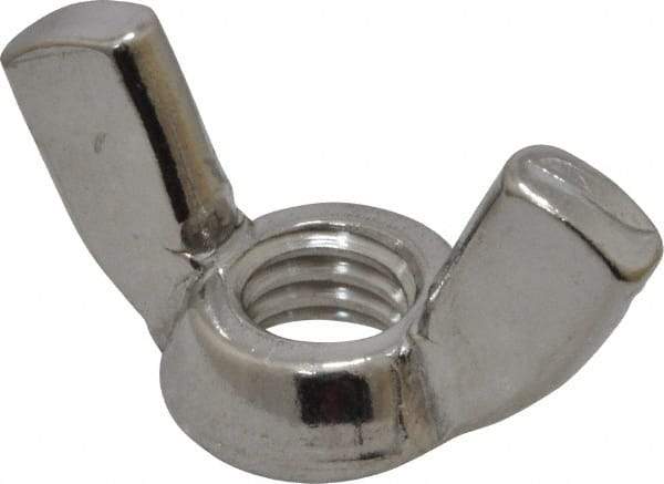 Value Collection - 3/8-16 UNC, Stainless Steel Standard Wing Nut - Grade 18-8, 1.44" Wing Span, 0.79" Wing Span - All Tool & Supply