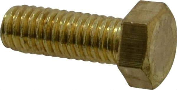 Value Collection - 3/8-16 UNC, 1" Length Under Head Hex Head Cap Screw - Brass, 9/16" Hex - All Tool & Supply