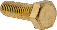 Value Collection - 1/2-13 UNC, 1-1/2" Length Under Head Hex Head Cap Screw - Brass, 3/4" Hex - All Tool & Supply