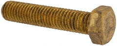 Value Collection - 1/2-13 UNC, 2-1/2" Length Under Head Hex Head Cap Screw - Brass, 3/4" Hex - All Tool & Supply