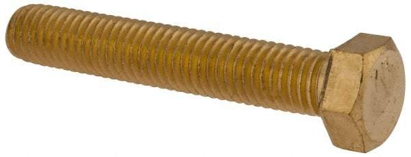 Value Collection - 1/2-13 UNC, 3" Length Under Head Hex Head Cap Screw - Brass, 3/4" Hex - All Tool & Supply