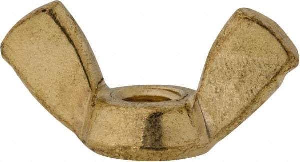 Value Collection - #10-24 UNC, Brass Standard Wing Nut - 0.91" Wing Span, 0.47" Wing Span - All Tool & Supply