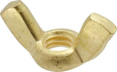 Value Collection - 1/4-20 UNC, Brass Standard Wing Nut - 1.1" Wing Span, 0.57" Wing Span - All Tool & Supply