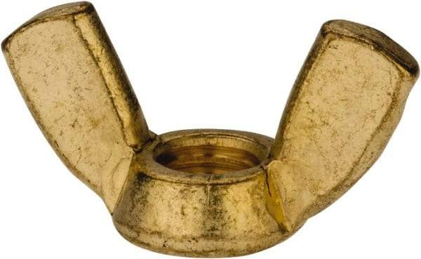 Value Collection - 3/8-16 UNC, Brass Standard Wing Nut - 1.44" Wing Span, 0.79" Wing Span - All Tool & Supply