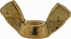 Value Collection - #10-32 UNF, Brass Standard Wing Nut - 0.91" Wing Span, 0.47" Wing Span - All Tool & Supply