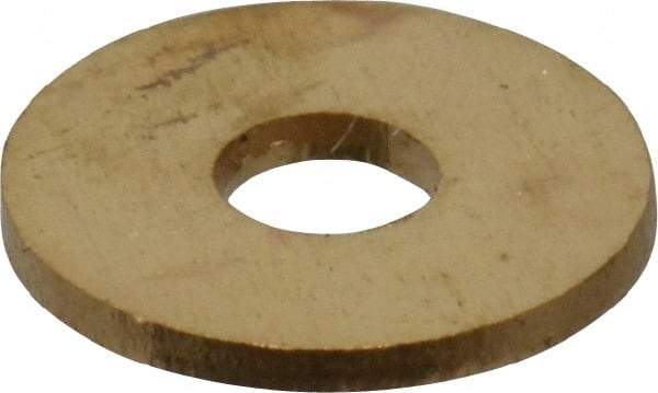 Value Collection - #4 Screw, Brass Standard Flat Washer - 0.12" ID x 1/4" OD, 0.025" Thick, Plain Finish - All Tool & Supply