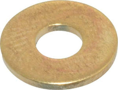 Value Collection - #8 Screw, Brass Standard Flat Washer - 0.172" ID x 7/16" OD, 0.036" Thick, Plain Finish - All Tool & Supply