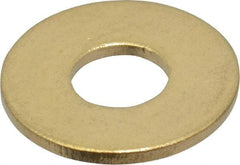 Value Collection - #10 Screw, Brass Standard Flat Washer - 0.2" ID x 1/2" OD, 0.04" Thick, Plain Finish - All Tool & Supply