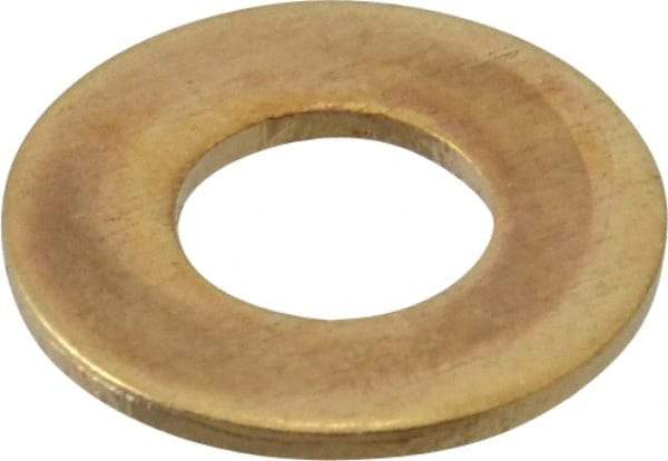 Value Collection - #14 Screw, Brass Standard Flat Washer - 0.26" ID x 9/16" OD, 0.04" Thick, Plain Finish - All Tool & Supply