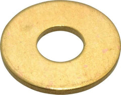 Value Collection - #20 Screw, Brass Standard Flat Washer - 0.339" ID x 7/8" OD, 0.057" Thick, Plain Finish - All Tool & Supply