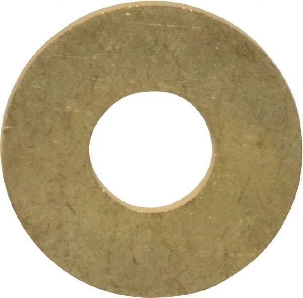 Value Collection - #24 Screw, Brass Standard Flat Washer - 0.386" ID x 1" OD, 0.074" Thick, Plain Finish - All Tool & Supply