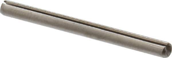 Made in USA - 3/32" Diam x 1-1/8" Long Slotted Spring Pin - Grade 420 Stainless Steel, Bright Finish - All Tool & Supply