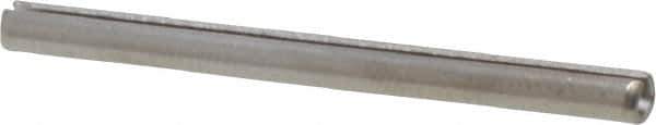 Made in USA - 3/32" Diam x 1-1/4" Long Slotted Spring Pin - Grade 420 Stainless Steel, Bright Finish - All Tool & Supply