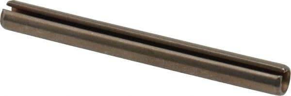 Made in USA - 1/4" Diam x 2-1/2" Long Slotted Spring Pin - Grade 420 Stainless Steel, Bright Finish - All Tool & Supply